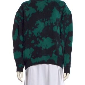 Proenza schouler Green and Black Tie-Dye oversized Crewneck Sweatshirt